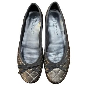 The FLEXX Shoes Womens Size 7.5 Brown Quilted Leather Ballet Flats Slip On